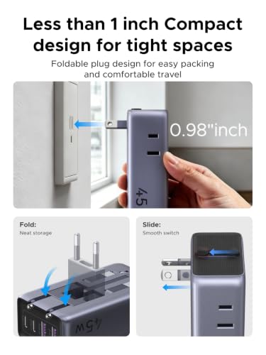 45W 6 Port Universal Travel Plug Adapter Worldwide