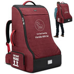 Padded Car Seat Travel Bag for Airplane Car Seat Backpack (Red&Black)