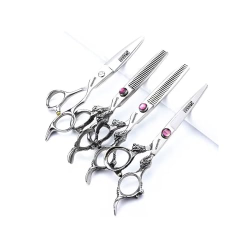 6/7/7.5/8/9-inch professional hair clipper set, stainless steel sharp hair clippers, hairdresser specific scissors (6 in-4pc) (6 In-4pc)