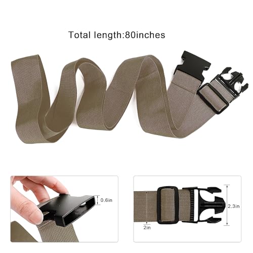 80In Luggage Straps for Suitcase Travel Long Belt Accessories (2Pcs Brown / 80 In Fix)