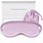Silk Sleep Mask Light Blocking Luxury 100% Mulberry 19mm Silk Eye Mask Eye Cover Blindfold Ultra Soft Light & Comfy Anti Aging Skin Care with Travel Bag Gift Package (Lavender Purple)