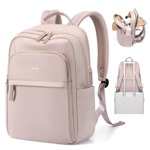 Hiking Travel Backpack for Women Casual Business Weekender Multilayer Laptop Bag (A-pink / 16 Inch)