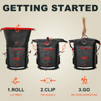 Waterproof Backpack Dry Bag 25L (Black Red / 35L)