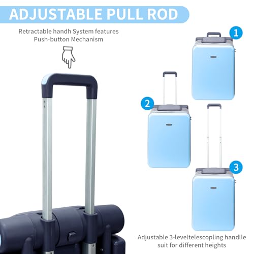 Expandable Luggage with Spinner Wheels (Blue visor)