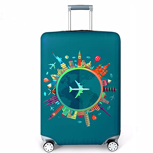 Thicker Luggage Cover Elastic Suitcase Cover Protector Fits 18 (World Travel / M)