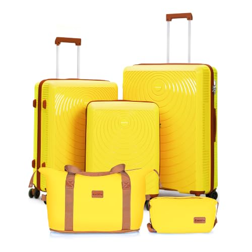 Luggage Sets 5 Piece (Light Yellow / 5 Piece Sets (21/25/29/Db/Tb))