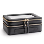 XL Clear Makeup Organizer (Black / Dual Layer Large)