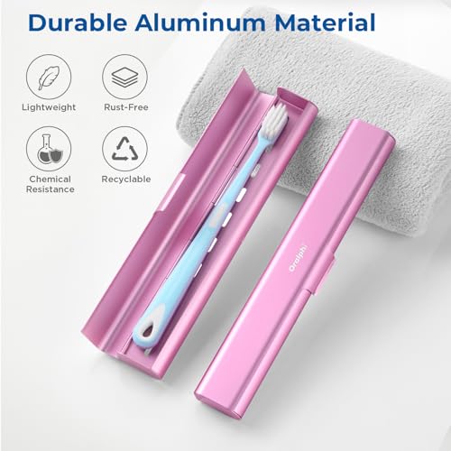 Aluminum Toothbrush Travel Case (Pink / 1 Pack (Standard))