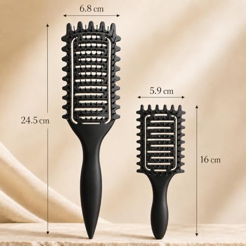 Curl Defining Brush for Curly Hair (2Pcs Black)