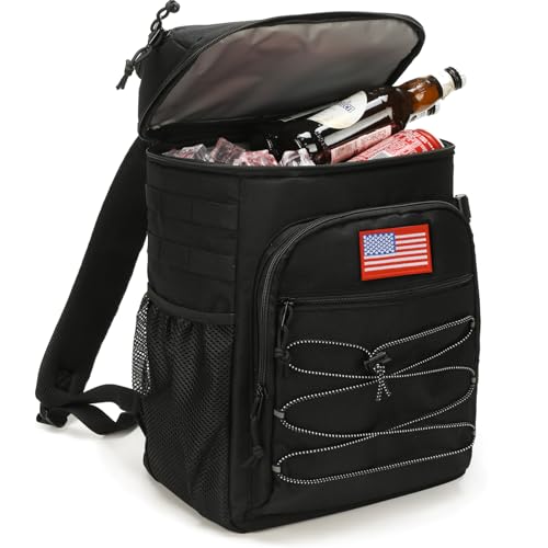 25L Insulated Cooler Backpack Water (Black)