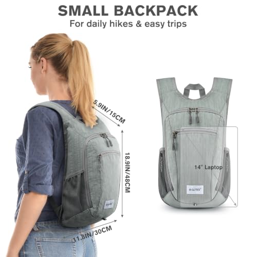 10 15L Small Rucksack Foldable Backpack Lightweight Packable Daypack Travel Outdoor Hiking Shoulder Bag (Grey / 20L)