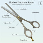 Professional Hair Cutting And Thinning Scissors (Silver / Flatline Precision Series)