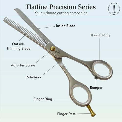 Professional Hair Cutting And Thinning Scissors (Silver / Flatline Precision Series)