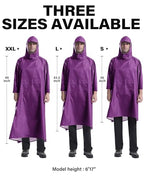 Hooded Rain Poncho Packable Waterproof Unisex Raincoat with Pocket (XX-Large / Purple)