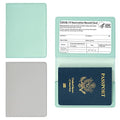 2 Pack Passport covers and Vaccine Card Holder PU Leather Passport Wallet Vaccine Case Protector Slot Travel Passport Wallets for Women & Men (Green)