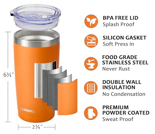 Coffee Tumbler (Powder Coated Orange)