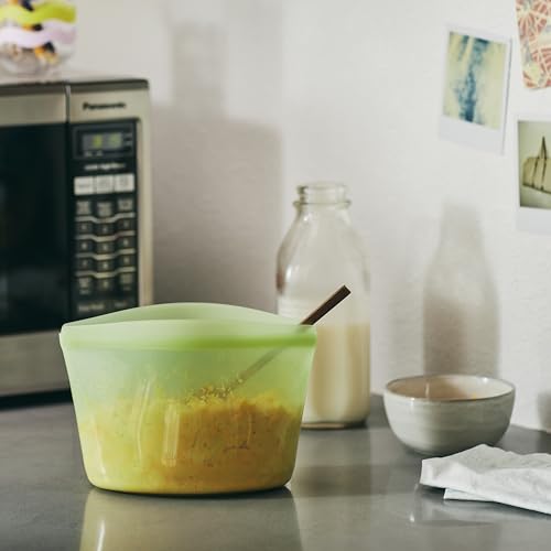 Premium Reusable Silicone Food Storage Bowl (Green / 4-Cup)