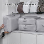 Ultra Space Saving Self Compression Storage Bags with Zipper (Grey / Large)