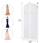 Dress Bags for Gowns Long Garment Bags for Long Dresses 72 in (72"-4pcs-Clear)