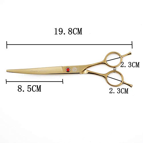 7" Dog Grooming Scissors Set with Rhinestone Accent (Gold)