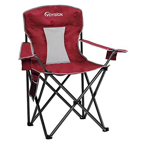 Mesh Folding Camping Chairs for Adults (Vermilion)