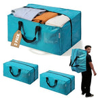 2 Pack Extra Large Moving Bags with Backpack Straps & Handles (Blue / 2 Pack)
