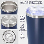 20oz Tumbler Stainless Steel Tumbler Coffee Tumbler with Lid Navy (Navy)