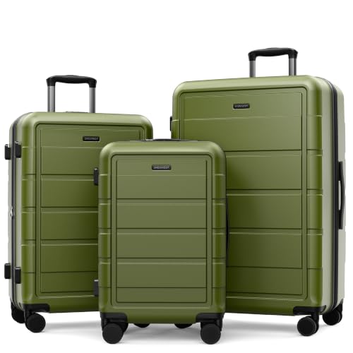G Series Luggage set 3pcs (Olive Green / 3-Piece Set (20/24/28in))