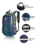 Lightweight Packable Hiking Backpack (Green & Yellow)