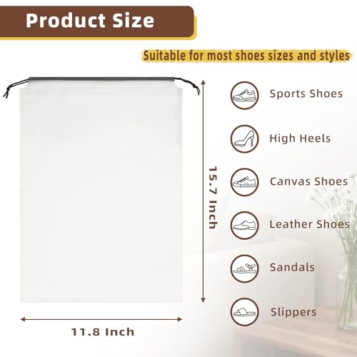 Clear Shoe Bags for Travel (Clear 6pcs)