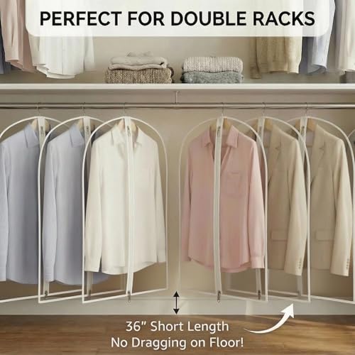 36” All Clear Garment Bags for Women Suit Bags (36" -6 Pack)