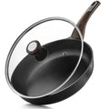 11inch Nonstick Frying Pan Paella Pan with Lid (11 Inch / NIGHT Black)