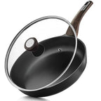 11inch Nonstick Frying Pan Paella Pan with Lid (11 Inch / NIGHT Black)