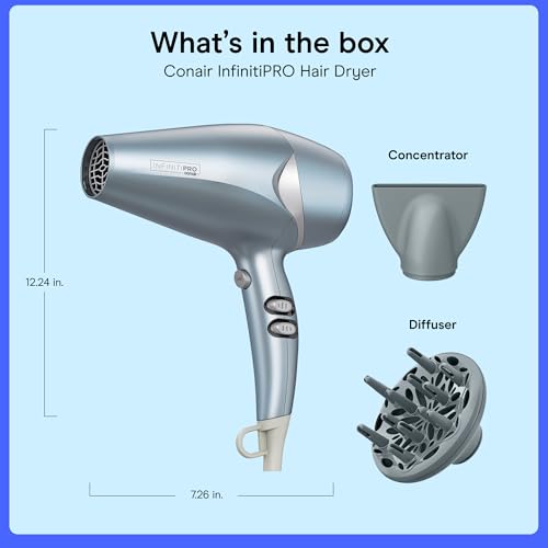 InfinitiPRO Hair Dryer with Diffuser & Concentrator (Blue / 1 Count (Pack of 1))