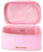 Velour Train Case Pink Makeup Bag Heart Logo (Pink)