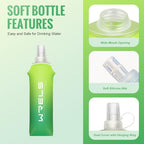 TPU Soft Flask Lightweight Portable Reusable Water Bottle (Green-250ML*2)