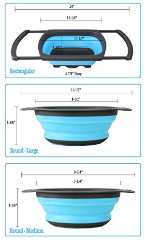 17 in. x 15 in. x 9 in. 16 (w/ Colander & Strainer)