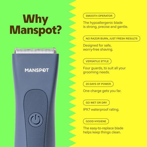 Manscape Groin & Body Hair Trimmer for Men (Airy Blue)