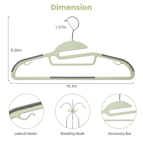 Plastic Hangers 50 Pack with Non (Matchagreen / 50 pack)