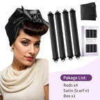 Heatless Curls Overnight Hair Curlers (Black(Pack of 4))