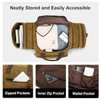 Large Canvas Duffle Bag for Travel (Camel Brown / 55L)