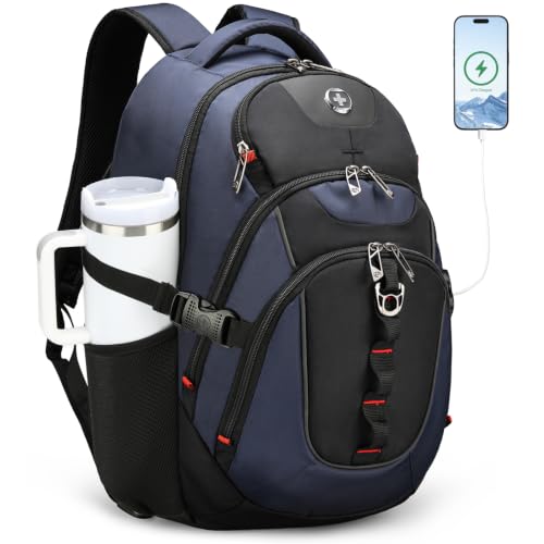Design Travel Laptop Backpack for Men with USB SD803 (Black/Blue / Standard)
