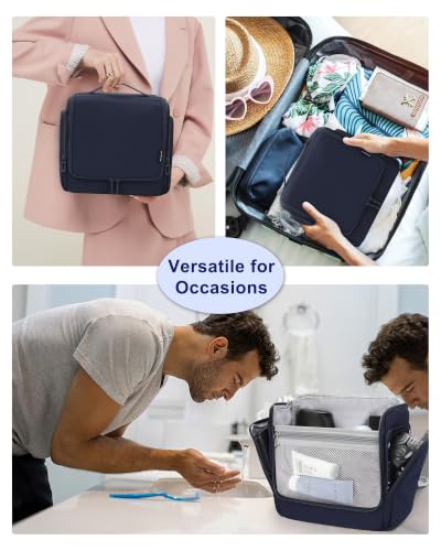 Hanging Toiletry Bag for Men (Navy Blue / Large)