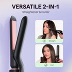 3 in 1 Curling Wand Set with Heated Round Brush (Classic Rose Gold)