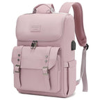 Vintage Backpack Travel Laptop Backpack with usb Charging Port for Women & Men College Backpack Fits 15.6 Inch Laptop Light Purple (Light Purple)
