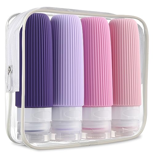 Travel Bottles for Toiletries (3 Ounces / Purple)