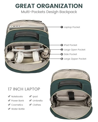Laptop Backpack for Women (Deepgreen / 17-Inch)