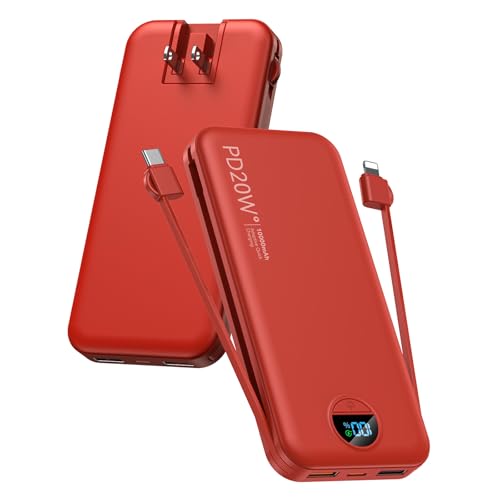 Portable Charger 10000mAh PD20W w (Red)