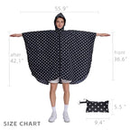 Cloak raincoat Unisex poncho Adult hooded men and women with pockets Mountaineering hiking rainstorm prevention (One Size / Black Point)