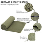 Microfiber Towel Quick Dry Camping & Travel & Gym Towel. Compact (Army Green / 24.00" x 12.00")